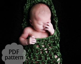 Hanging Storks Pouch Baby Photo Prop PDF Crochet Pattern INSTANT DOWNLOAD