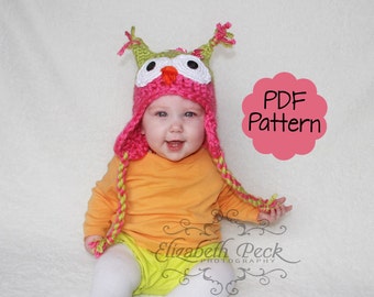 Little Owlet -- Owl Hat Crochet Pattern --  Sell what you make -- Sizes Newborn to Adult  INSTANT DOWNLOAD