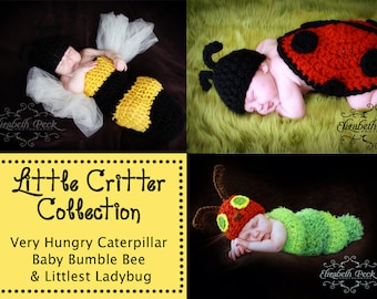Little Critter Bug Collection Baby Photoprop Patterns -- 3 Crochet Patterns INSTANT DOWNLOAD