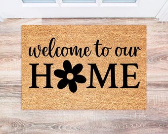 Welcome Door Mat, Custom Message Doormat, Housewarming Gift, Personalized Front Door Decor, Unique Mat