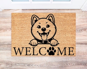 Shiba Inu Doormat, Personalized Dog Gift, Unique Welcome Mat for Dog Owners, Shiba Inu Home Decor
