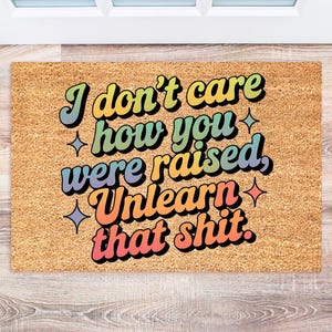 Gay Welcome Mat - All Are Welcome Here Doormat - LGBTQ Decor - Equality Welcome Mat