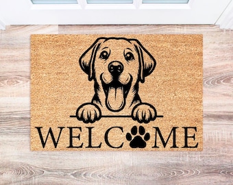Labrador Retriever Doormat, Custom Dog Mat, Personalized Welcome Mat, Housewarming Gift for Dog Lovers