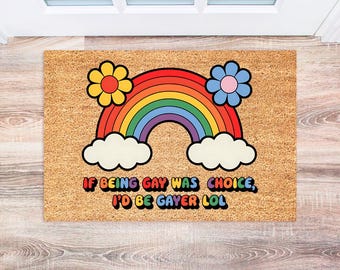 Pride Doormat - Inclusive Pride Heart - Trans Pride Gift - Outdoor Doormat