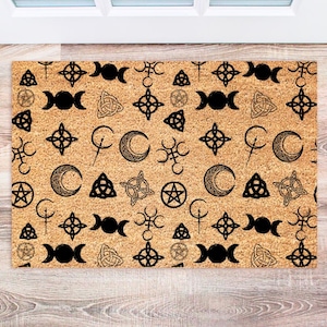Pagan Doormat, Funny Welcome Mat, Witch Decor, Gothic Entryway Rug, Housewarming Gift, Outdoor Coir Mat