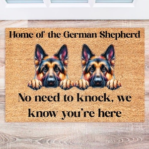 German Shepherd Doormats, Funny Dog Welcome Mat, Housewarming Gift, Personalized Doormat for Dog Lovers