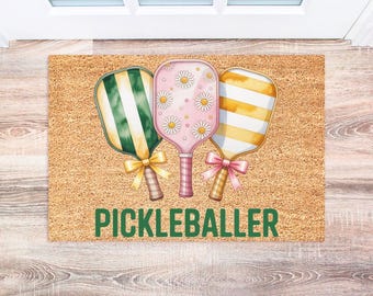 Pickleball Doormat, Custom Welcome Mat, Fun Pickleball Gifts, Decor for Players, Unique Pickleball Humor