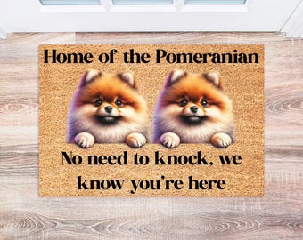 Pomeranian Doormats, Custom Dog Doormat, Welcome Mat for Dog Lovers, Housewarming Gift, Pomeranian Decor