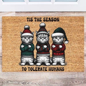 Christmas Door Mat, Non-Slip Indoor Outdoor Christmas Mat For Front