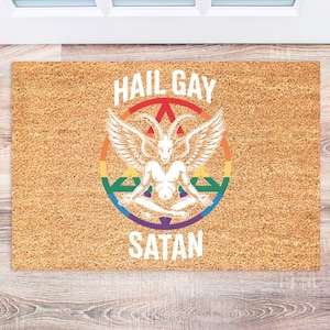 LGBTQ Doormats, Custom Rainbow Welcome Mat, Funny Doormat, Housewarming Gift, Unique LGBTQ+ Outdoor Rug