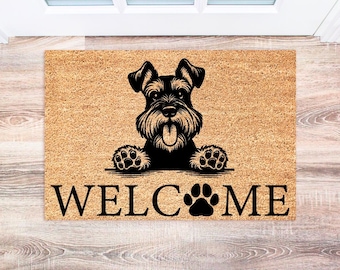 Schnauzer Doormats, Custom Dog Doormat, Funny Welcome Mat, Housewarming Gift, Pet Lover Decor, Dog Mat