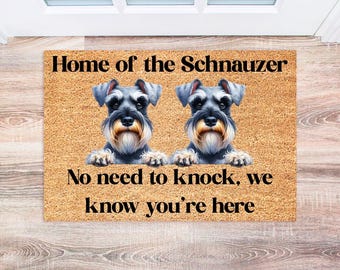 Schnauzer Doormats, Funny Dog Welcome Mat, Housewarming Gift, Custom Schnauzer Door Mat, Pet Lover Decor