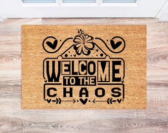 Funny Doormat | Welcome Mat | New Home Gift | Customized Doormat | Front Doormat | Personalize Doormat | Welcome To Our Beautiful Chaos