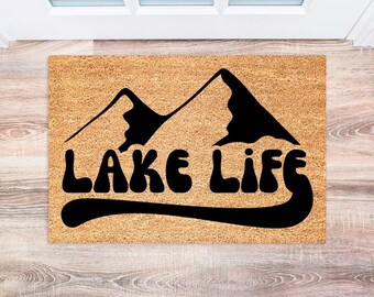 Lake House Doormat, Welcome Mat, Custom Lake House Decor, Personalized Outdoor Rug, Rustic Home Gift