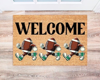 Football Doormat, Funny Front Door Mat, Personalized Sports Mat, Unique Home Decor, Gift for Football Lovers