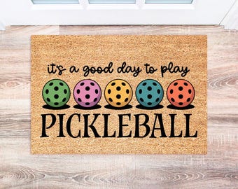 Pickleball Doormat, Personalized Welcome Mat, Gifts for Pickleball Lovers, Fun Decor for Home and Court