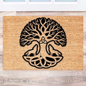 Pagan Doormat, Witchy Welcome Mat, Coir Entry Rug, Gothic Home Decor, Housewarming Gift, Outdoor Decor