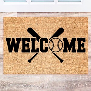 Baseball Doormat, Personalized Welcome Mat, Sports Team Gift, Home Decor, Front Door Mat, Baseball Lover Gift