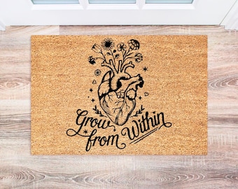 Spring Wildflower Doormat, Floral Front Door Mat, Cute Spring Decor, Housewarming Gift, Outdoor Welcome Mat