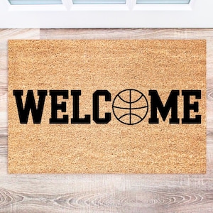 Basketball Doormat, Welcome Mat for Sports Fans, Custom Door Mat, Basketball Lover Gift, Home Decor