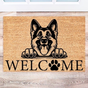 German Shepherd Doormat, Funny Dog Welcome Mat, Unique Housewarming Gift, Pet Lover Decor, Dog Mom Gift