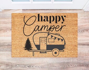Rv Doormat | Happy Campers Doormat | Welcome Mat | Camping Fußmatte Personalisiert | Camping Gift | Custom Rv Door Mat | Dad Gift