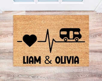 Camping Doormat, Custom RV Mat, Personalized Gift for Outdoor Lovers, Entryway Decor, Housewarming Present
