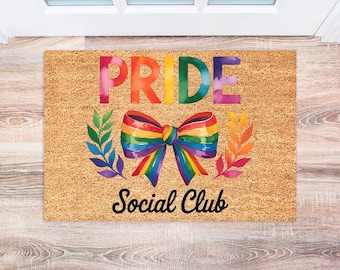 Pride Doormat - Inclusive Pride Heart - Trans Pride Gift - Outdoor Doormat