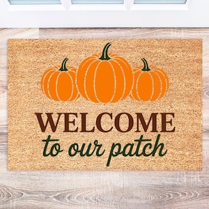 Welcome to Our Pumpkin Patch Doormat, Fall Decor, Autumn Welcome Mat, Seasonal Home Accent