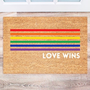 Housewarming Gift | Lgbtq Welcome Mat | Rainbow Doormat | Gay Wedding Gift | Gift For Gays | Pride Outdoor Doormat | Lgbt Wedding Gift