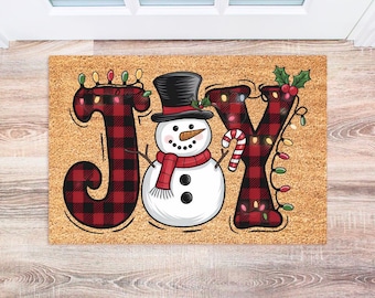 Snowman Doormat | Outdoor Rug | Doormat For Front Porch | Welcome Mat | Cute Doormat | Christmas Front Doormat | Winter Doormat Outdoor