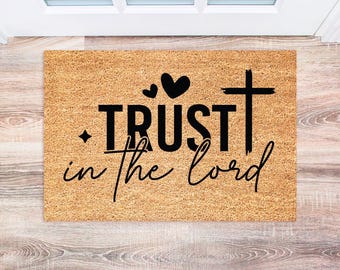 Christian Doormat, Faith-Based Welcome Mat, Housewarming Gift, Religious Home Decor, Inspirational Scripture Mat