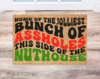 Holiday Doormat | Holiday Home Decoration | Christmas Welcome Doormat | Merry Christmas Doormat | Christmas Porch Decor | Family Gift