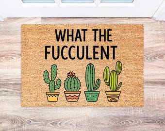 Cactus Doormat, Welcome Mat for Plant Lovers, Housewarming Gift, Outdoor Decor, Succulent Design, Front Door Rug