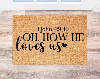 Inspirational Christian Doormat - Housewarming Gift - Faith-Based Decor - Welcome Mat for Teachers