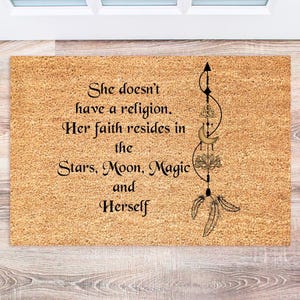 Pagan Doormat, Uninvited Guests Welcome Mat, Funny Gothic Decor, Outdoor Entry Rug, Housewarming Gift