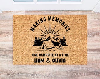 Camping Doormat, Custom Outdoor Mat, Personalized Gift for Campers, RV Decor, Welcome Home Mat