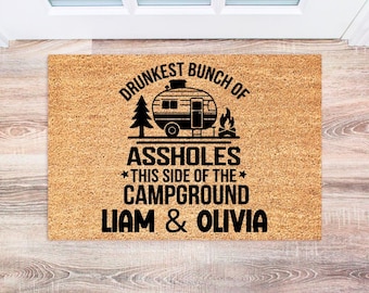 Camping Doormat, Personalized Welcome Mat, Custom Gift for RV Lovers, Outdoor Decor, Housewarming Gift