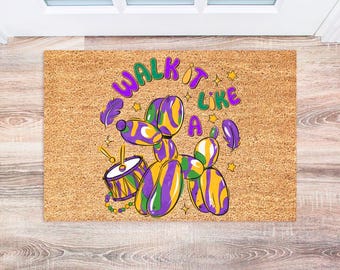 Mardi Gras Decor | Fleur De Lis Doormat | Doormat Closing Gift | Mardi Gras Rug | Housewarming Gift | New Orleans Doormat