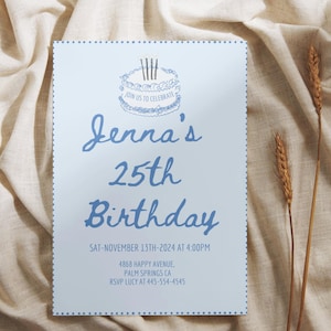Editable Birthday Party Invite Hand Drawn Invitation Birthday Invite Hand Drawn Birthday Invitation Adult  Birthday Whimsical Funky Invite