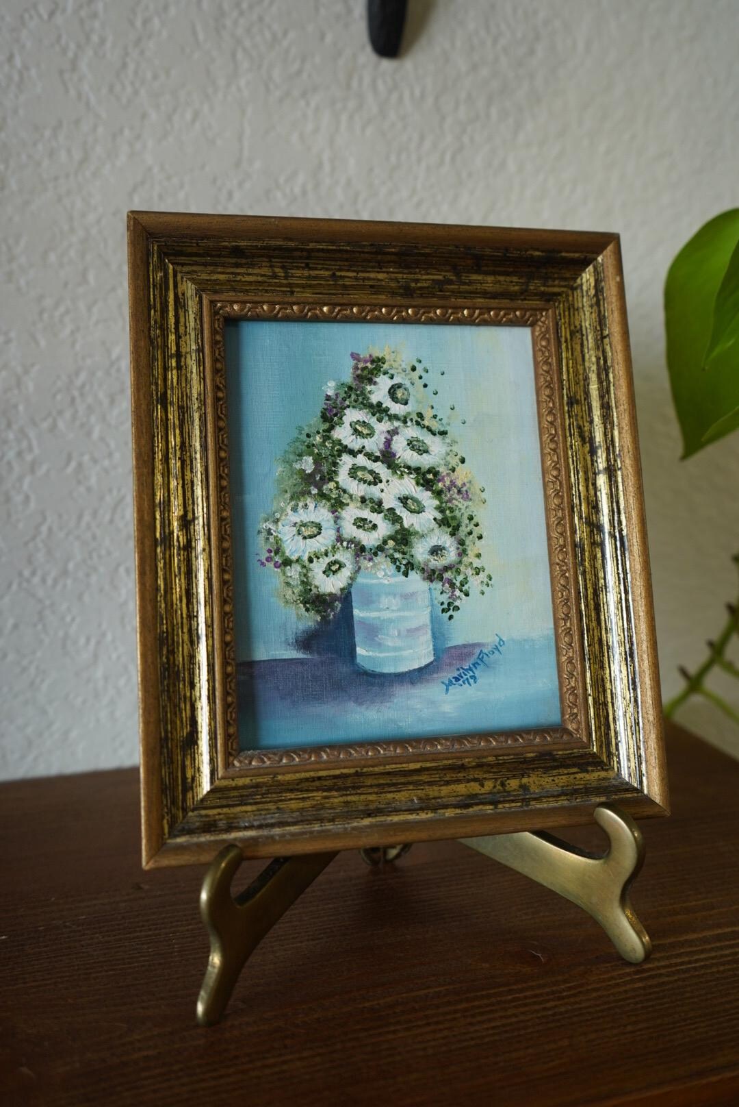 Vintage Oil Painting of Daisies in a Vase - Etsy