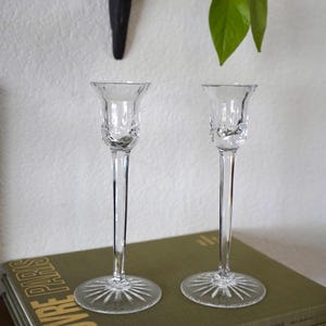 Pair of Vintage Crystal Candlesticks