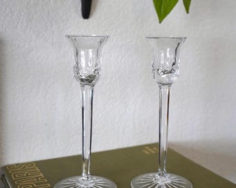 Pair of Vintage Crystal Candlesticks