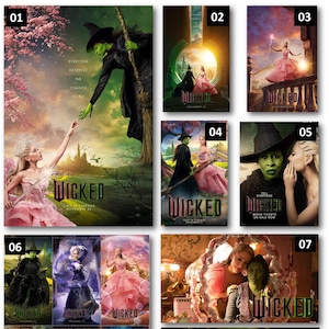Wicked - Película musical de fantasía de 2024 - Ariana Grande, Cynthia Erivo, Jeff Goldblum - Película de 2024 - Póster impreso en lienzo y digital de la película Wicked