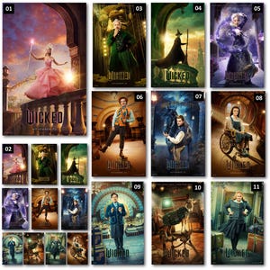 Wicked - 2024 Musical Fantasy Film - Ariana Grande, Cynthia Erivo, jeff Goldblum -Wicked individueller Charakter Poster Drucke Leinwand Digital