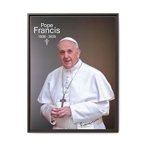 Papst Franziskus - Druck auf Leinwand, Rahmen und Poster -Papst Franziskus Porträt -Papst Franziskus Gedenkdruck Geschenkartikel -Jorge Mario Bergoglio