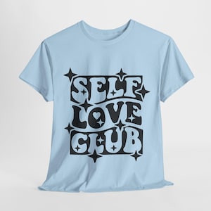 Self Love Club Retro Graphics Art Print – Groovy Inspirational Typography Design - 70s Aesthetic Motivational Quote Art - Instant Download