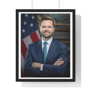 J D Vance-2025 Nuovo ritratto fotografico per l'inaugurazione - James D Vance USA Vice President 2025 Mug Shot Photo in Poster, Tela, Cornice, Digitale