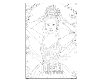 Dibujos para colorear de Wicked for Good - 19 dibujos de personajes inspirados en la película - Descarga instantánea - Elphaba, Glinda y otros personajes del reparto