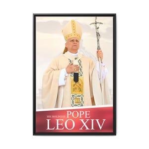 Papa Leone XIV - Robert Francis Prevost - In abiti pontificali completi - Stampa su tela e poster - Papa Leone in abiti pontificali completi - Asta dell'anello